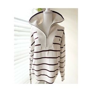 United Colors Of Benetton Striped Zip-Up Sweater